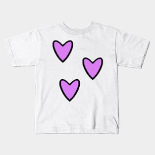 Three Pink Hearts Kids T-Shirt